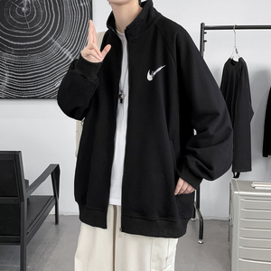 Y8887 P46 大皂风 情侣春装港风卡通印花卫衣大码立领外套百搭潮图片
