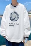 Y003P45港风外景月球印花套头卫衣假两件宽松休闲卫衣港风青年，男装卫衣，电商A050