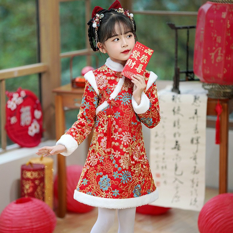 2025新款加绒旗袍裙汉服