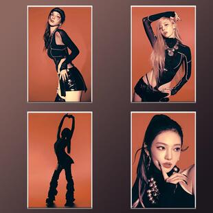 aespa《Whiplash》MV预告照不干胶海报墙贴画报金玟庭柳智敏周边