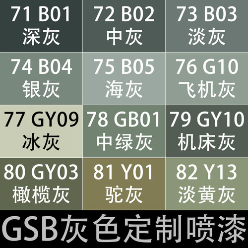GSB自喷漆国标色G10飞机灰