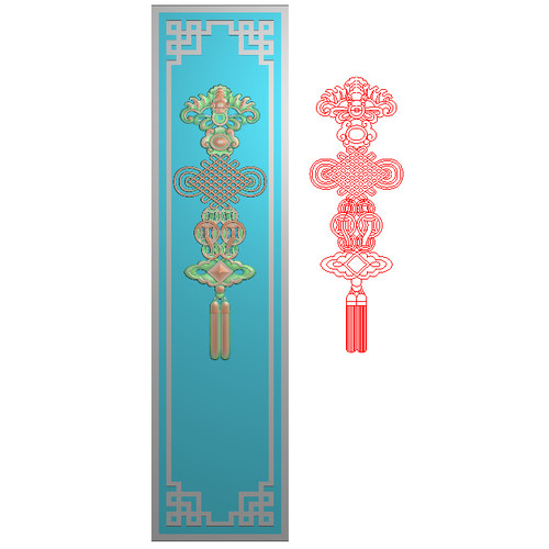 福在眼前柱花精雕图中式大门别墅外墙柱身贴花博古回纹立柱灰度图