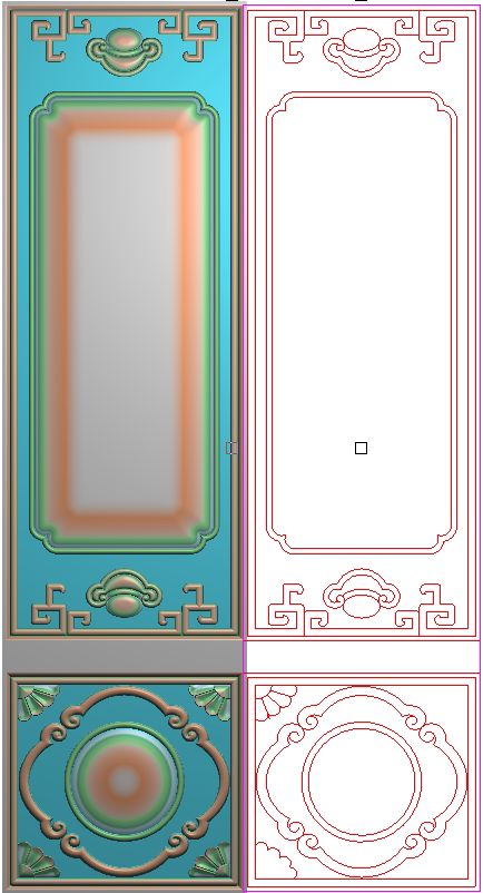 精雕图灰度图浮雕图电脑雕刻图新款如意线条沙发扶手面板145x540