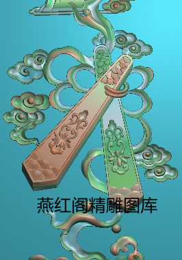 带线新款板块祥云八宝竖背板书柜门板花85x176精雕图灰度图浮雕图