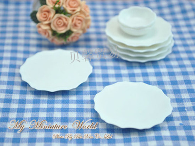 仿真大花边碟1:12娃娃配件/迷你食玩小物/小布BJD/MINIATURES盒玩