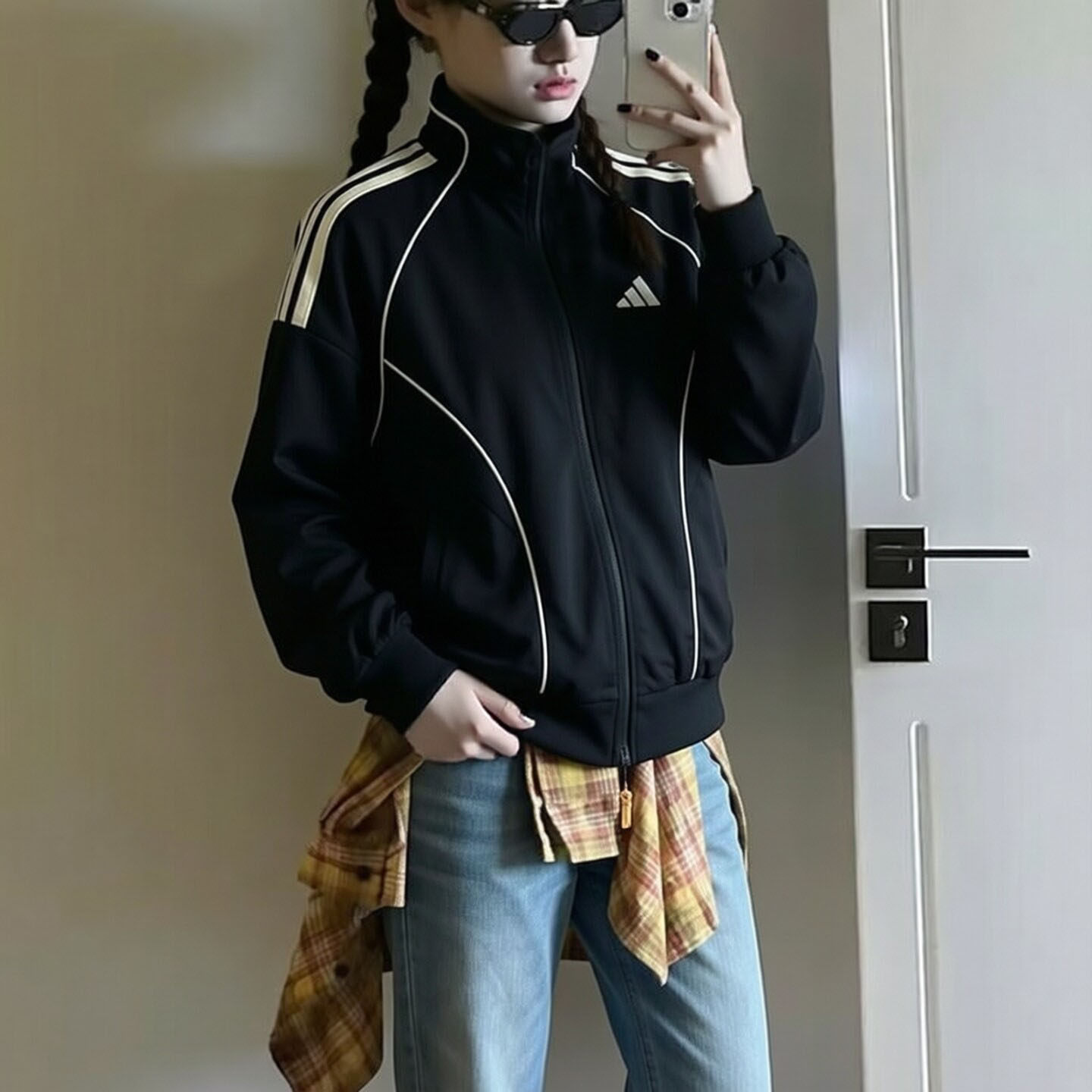 阿迪达斯外套女秋季新款棒球服休闲立领复古宽松运动跑步防风开衫