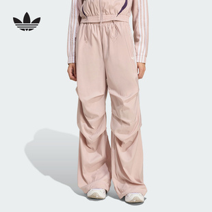 adidas阿迪达斯三叶草秋新款 长裤 褶皱宽松运动裤 KE9791 女休闲工装
