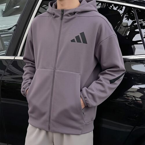 阿迪达斯开衫卫衣男春秋新款休闲通勤连帽夹克运动防风针织外套