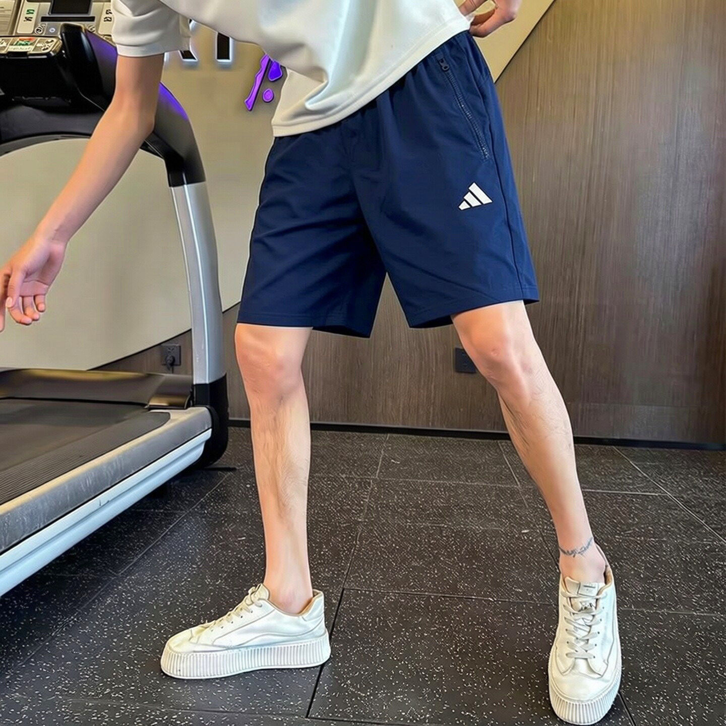 adidas/阿迪达斯短裤男夏季速干梭织运动透气薄款冰丝蓝色五分裤