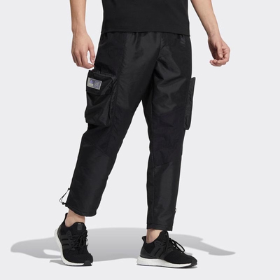 阿迪达斯黑色梭织长裤男夏季新款运动裤休闲宽松工装裤子HT0523