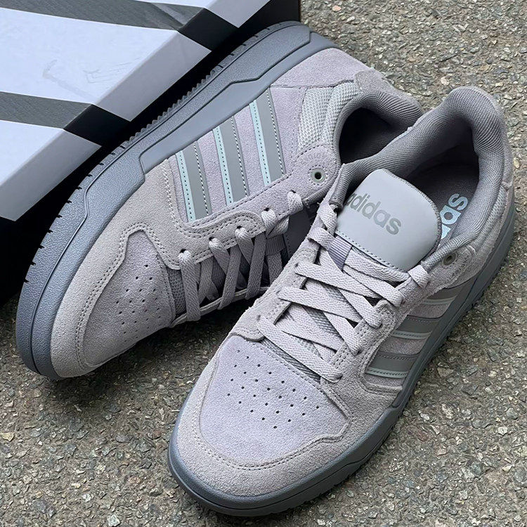 adidas阿迪达斯男女鞋秋季新款低帮复古篮球ENTRAP灰色休闲鞋男鞋