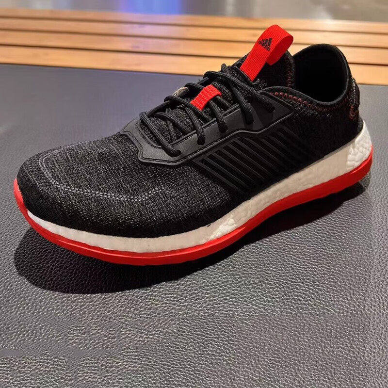 adidas阿迪达斯男跑步鞋黑红撞色pure boost爆米花减震透气运动鞋