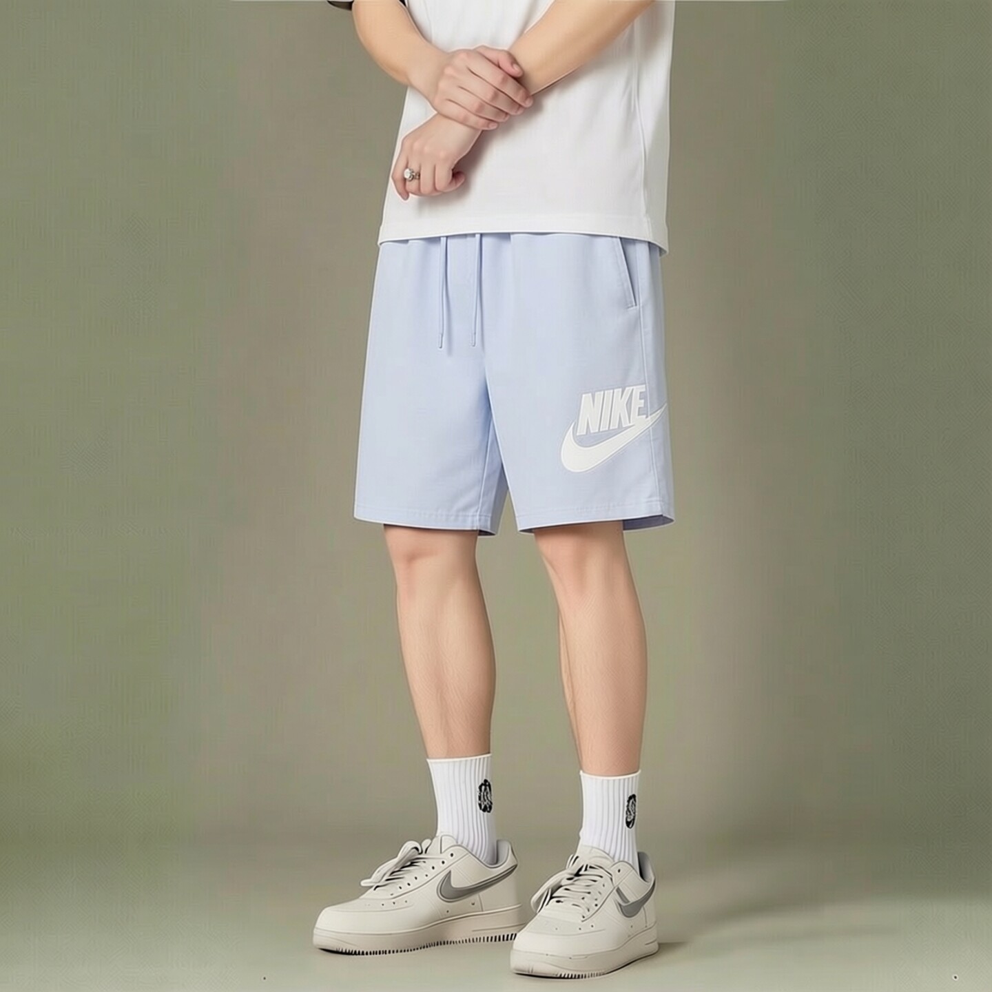 Nike耐克裤子梭织薄款短裤大logo运动裤正品五分裤健身男裤训练裤