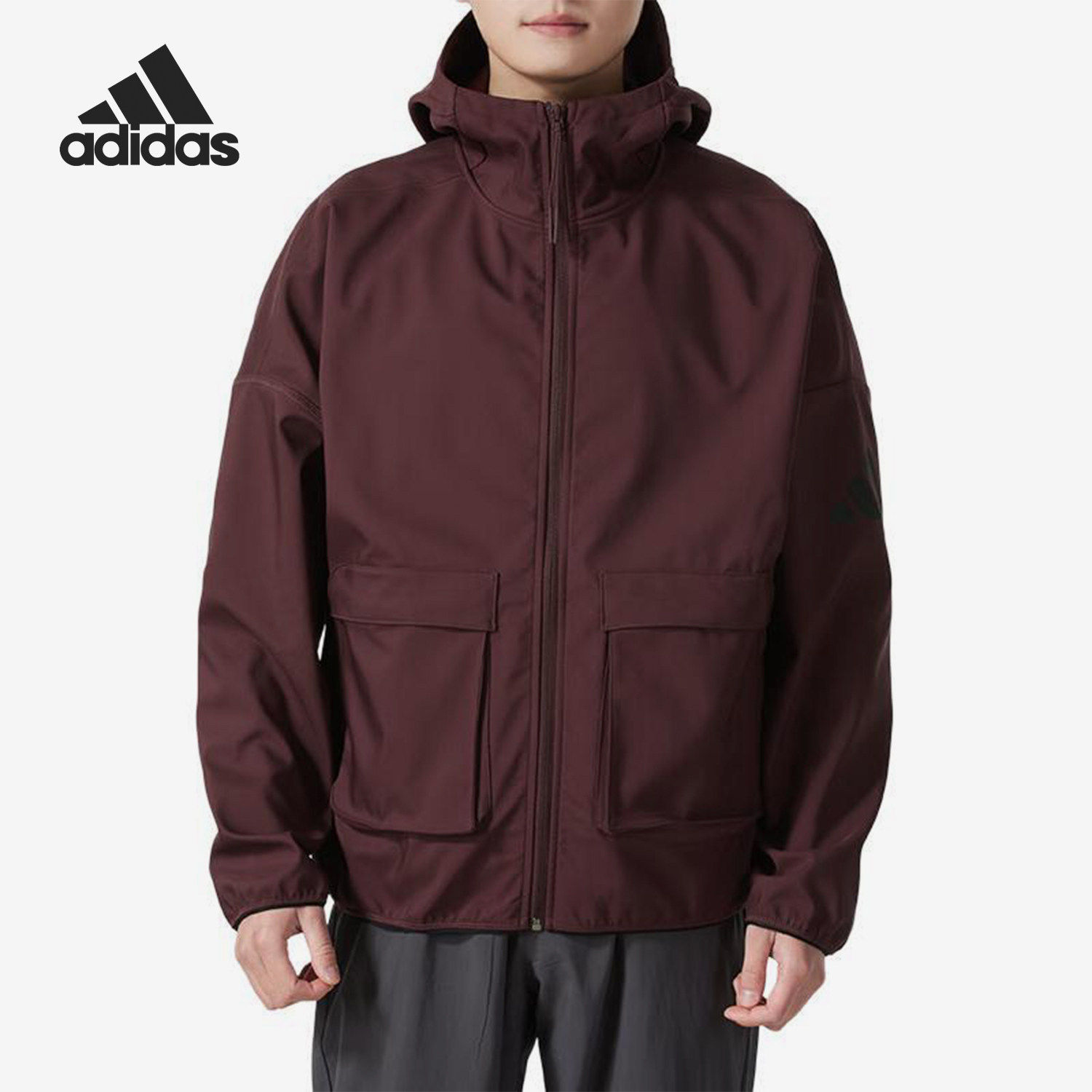 Adidas/阿迪达斯正品新品春新款男士加绒宽松连帽外套JF3301