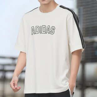 阿迪达斯男士t恤短袖夏季正品宽松圆领正品半袖青少年透气运动服