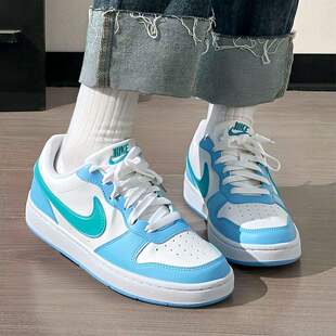 Nike耐克鞋子浅蓝色女鞋潮流时尚板鞋新款轻便运动鞋透气孔休闲鞋