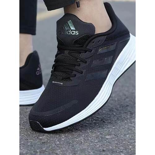 阿迪达斯跑步鞋男秋季正品轻便黑色网面运动鞋透气健步男鞋FY8113