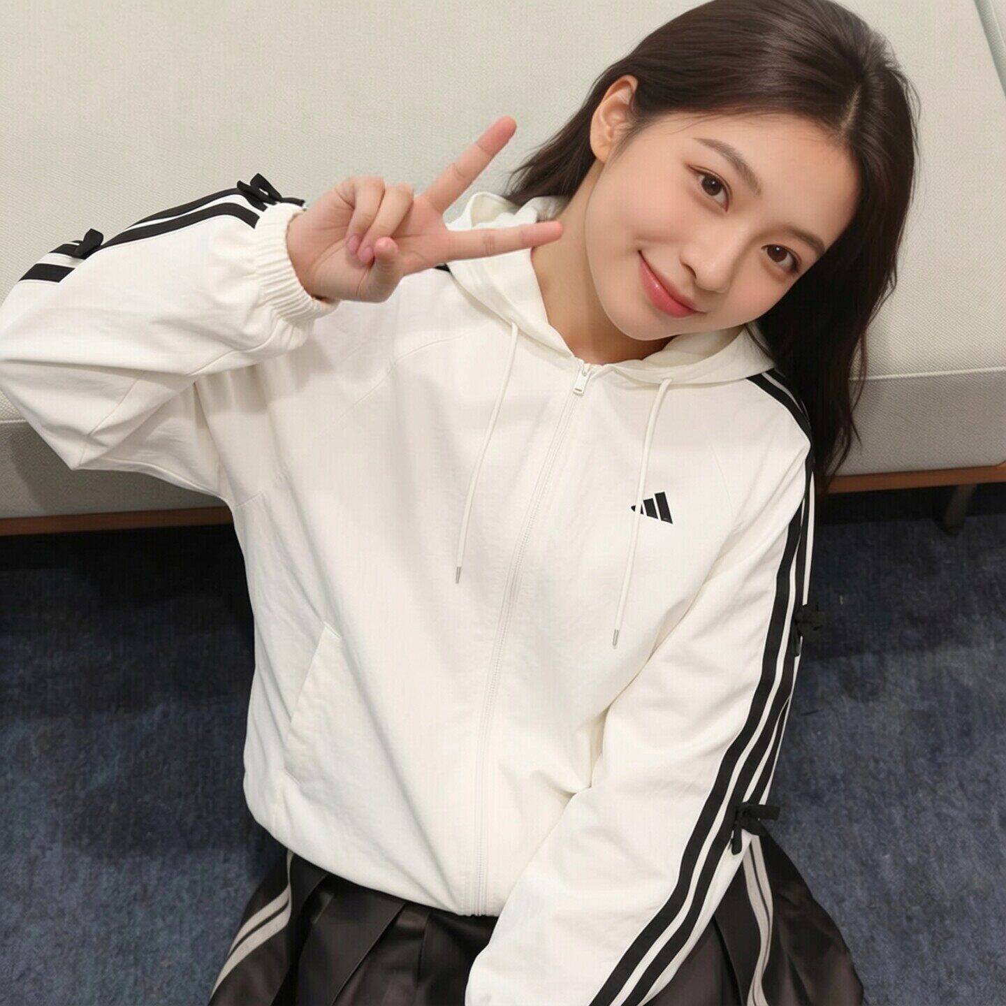 阿迪达斯白色外套女装202