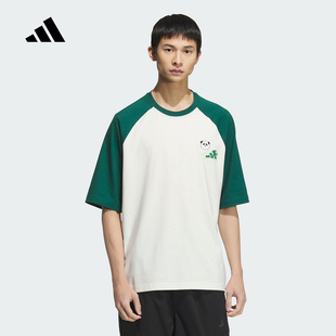 圆领T恤 KC3370 夏男子棉印花运动休闲宽松短袖 adidas阿迪达斯正品
