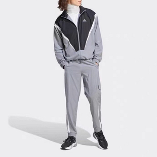 套装 夹克外套长裤 IJ6072 春秋梭织防风立领长袖 阿迪达斯男女款