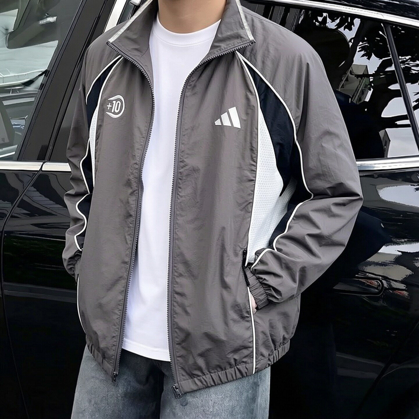 阿迪达斯棒球服男秋季新款防风外套美式复古足球梭织户外宽松夹克