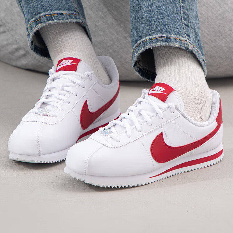 NIKE耐克正品女鞋春季跑步鞋红勾小白鞋阿甘鞋缓震旅行透气休闲鞋