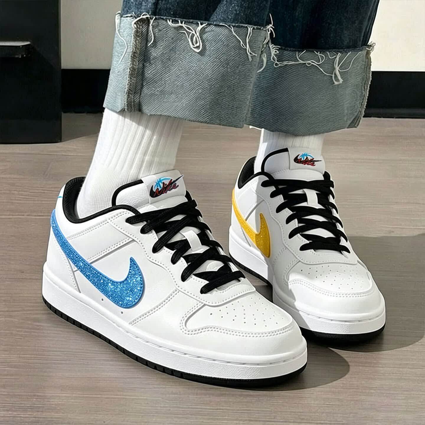 NIKE耐克女鞋新款运动鞋COURT低帮鸳鸯勾休闲鞋子耐磨防滑板鞋