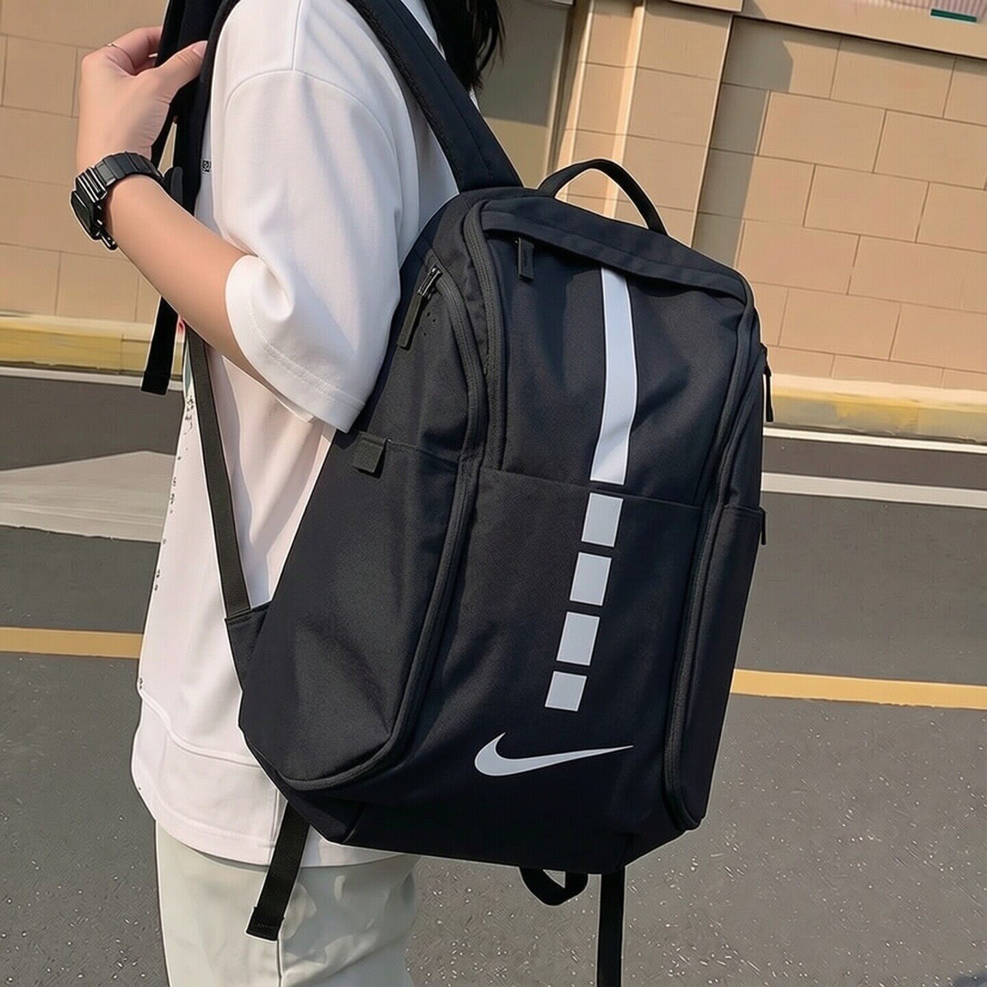 Nike耐克精英训练包男女篮球背包大容量运动包新款书包黑色休闲包