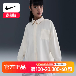 外套新款 HV1957 女子休闲时尚 T恤衬衫 110 翻领长袖 NIKE耐克夏秋季