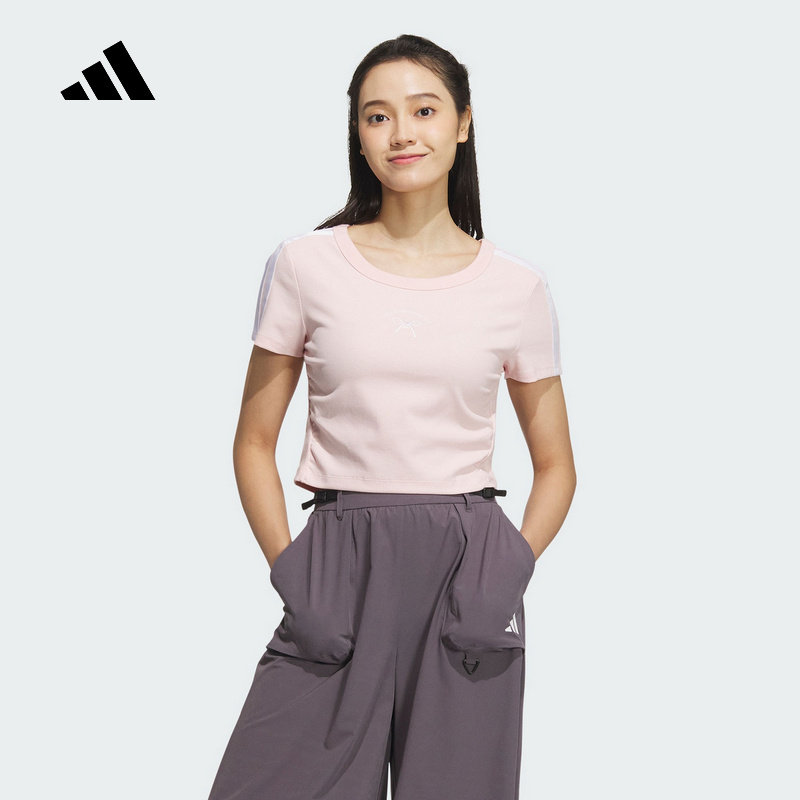 Adidas阿迪达斯女子正品夏季正品修身短款半袖BABY T恤短袖JY7650