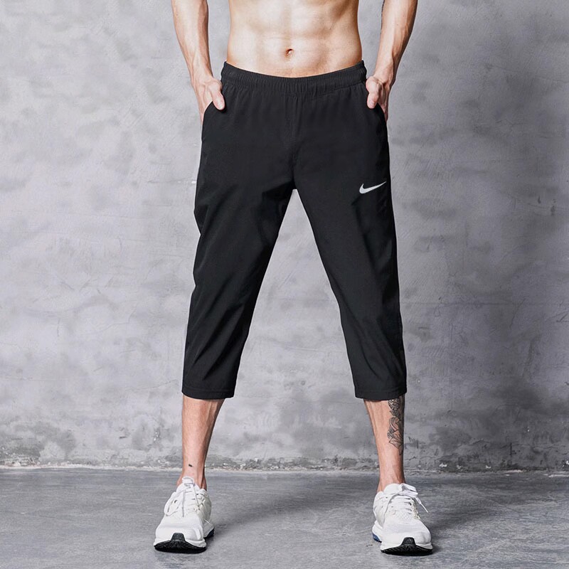 Nike耐克正品冰丝速干七分裤男士跑步训练运动裤梭织透气健身短裤