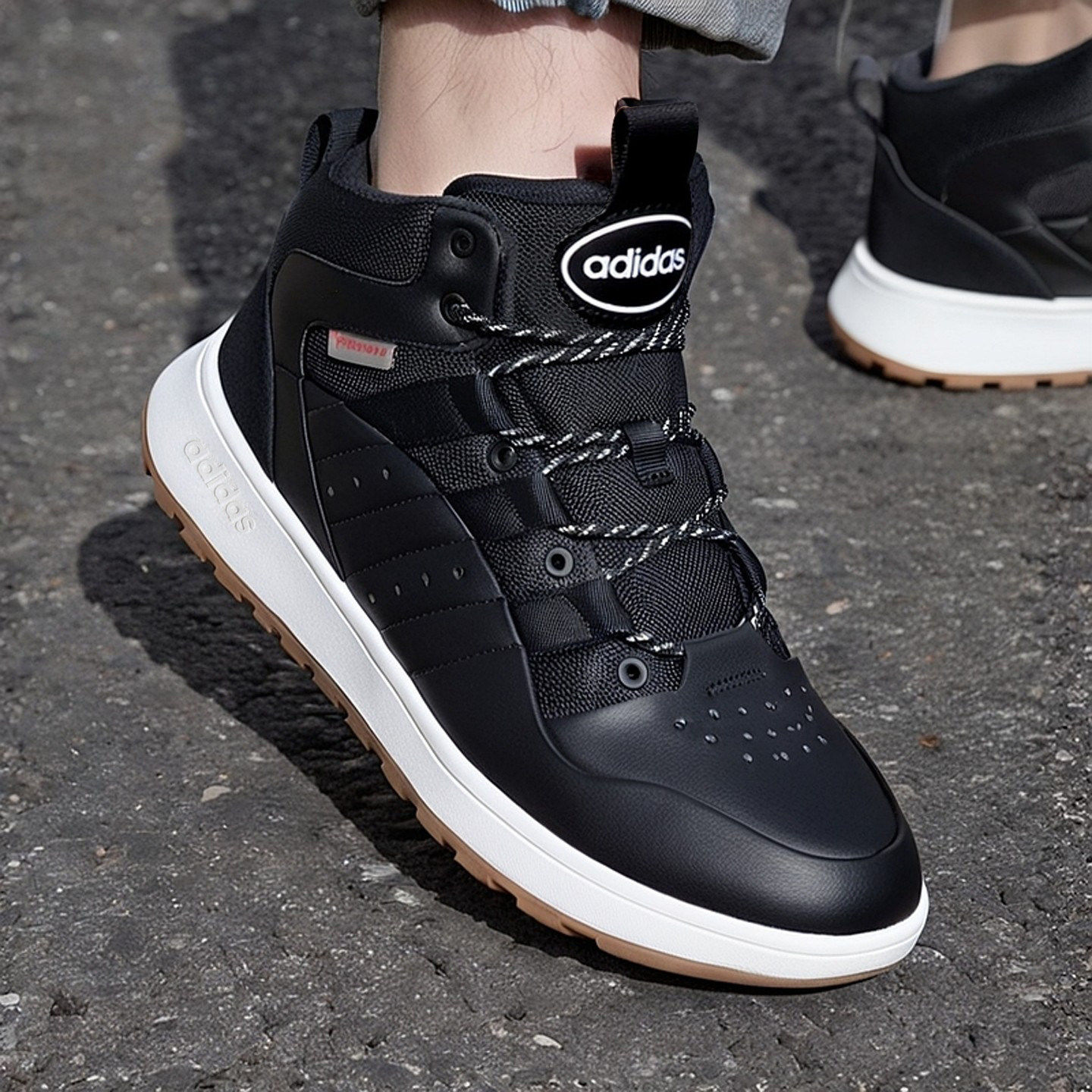 Adidas高筒鞋男女冬季新款复古休闲鞋皮面篮球缓震运动鞋男鞋,运动鞋new,运动休闲鞋,淘宝优惠券,粉丝福利购,淘宝优惠卷