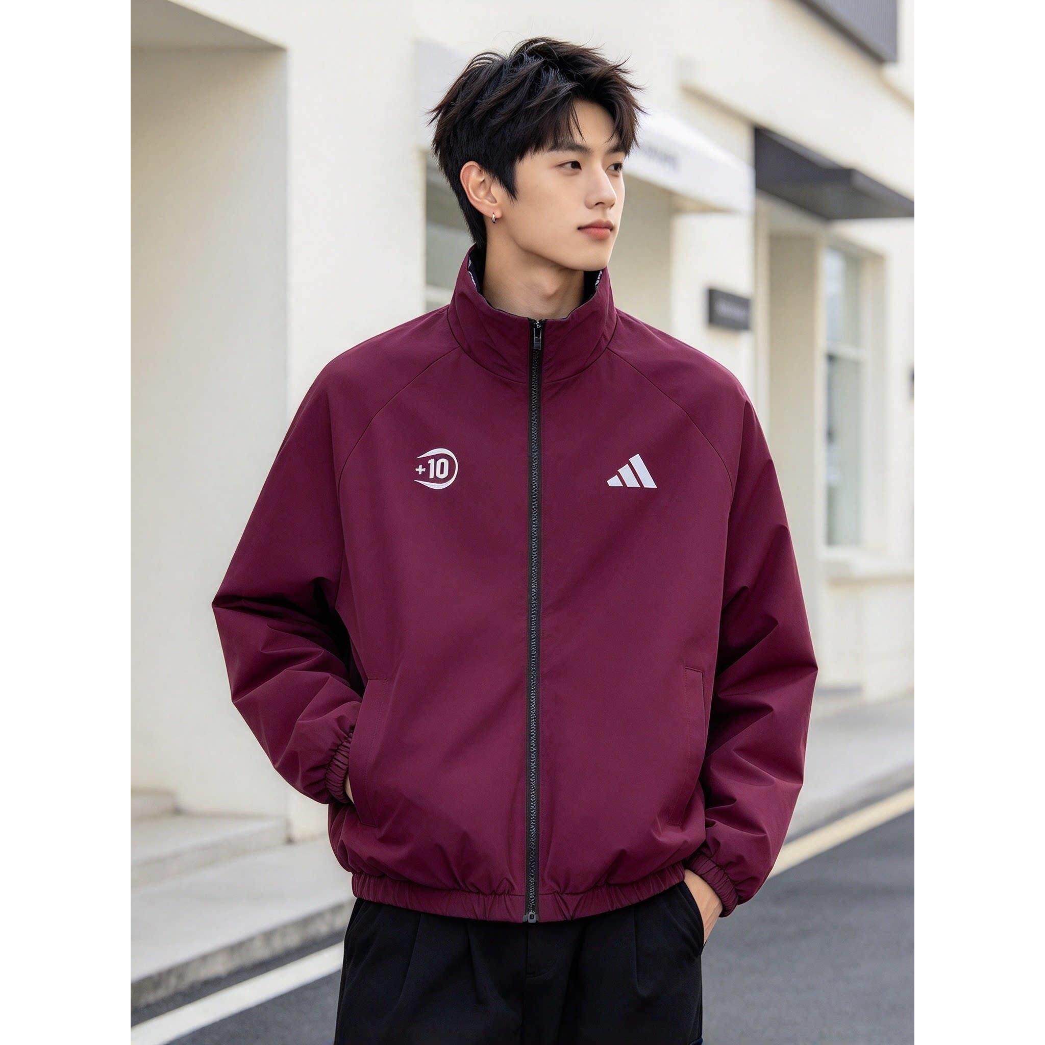 adidas阿迪达斯情侣款拒水防风双面穿宽松保暖棉服立领外套LI0519