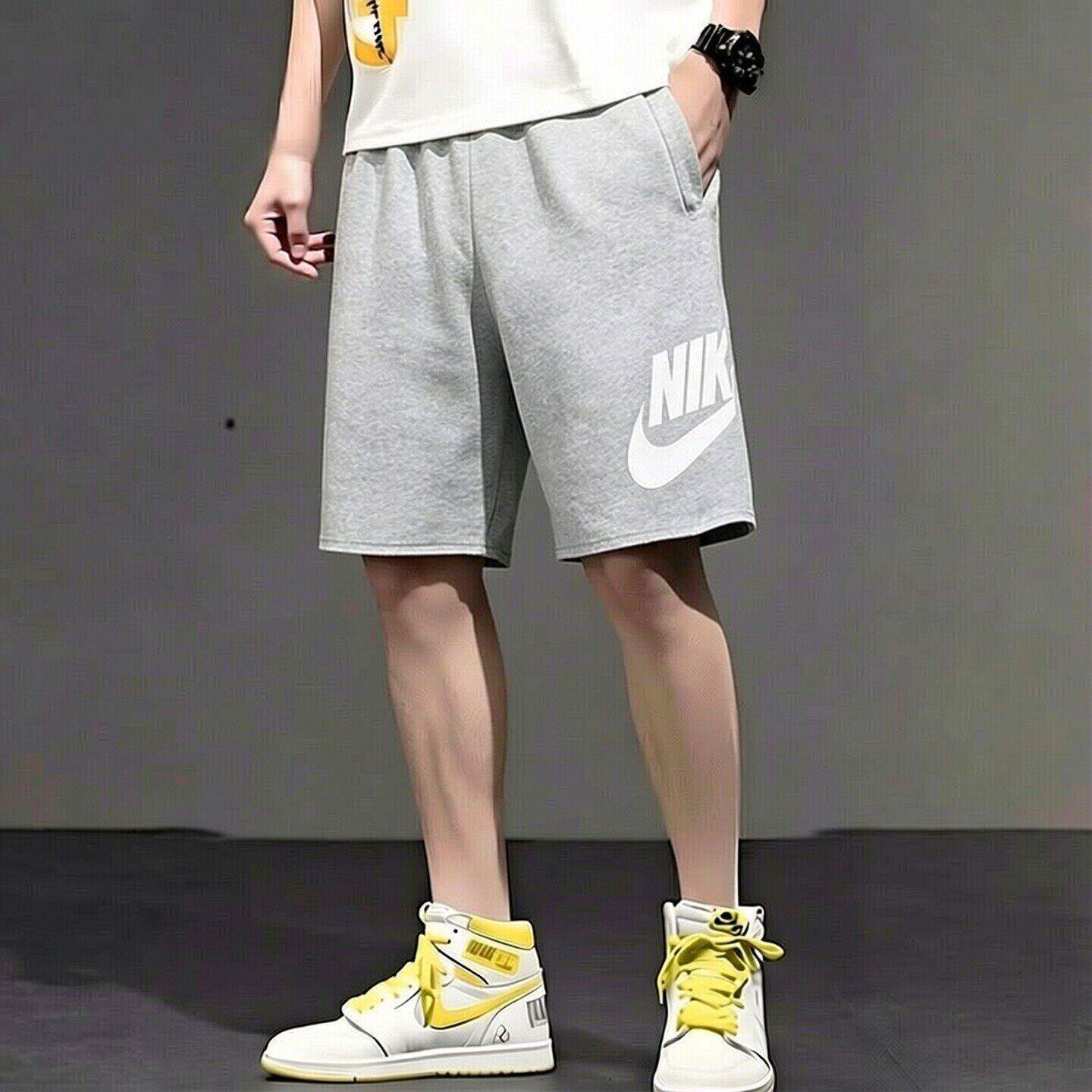 Nike耐克裤子针织棉质短裤灰色男子运动裤休闲透气五分裤正品潮裤