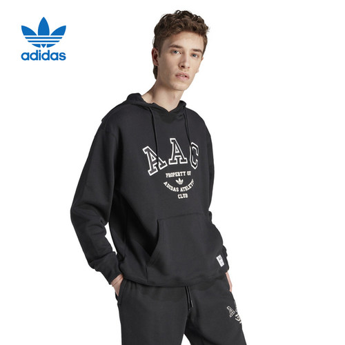 adidas阿迪达斯三叶草冬季男子运动休闲卫衣时尚印花套头衫HZ0700