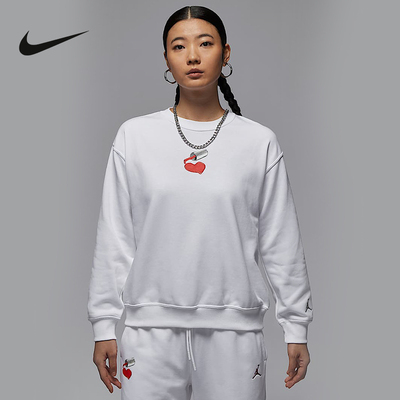 NIKE耐克卫衣正品春季Jordan 女子圆领套头印花运动衫HV9371-100