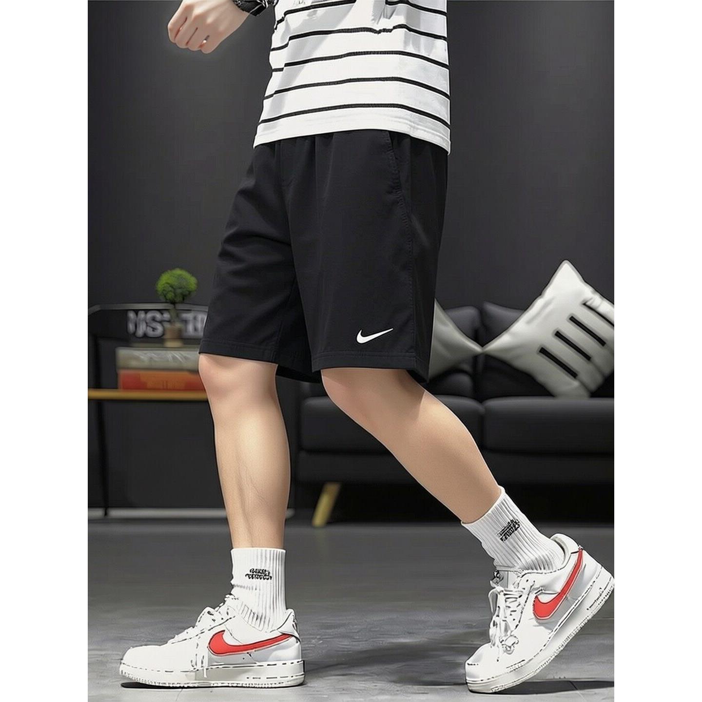 Nike耐克冰丝短裤健身五分裤速干跑步运动裤正品训练裤子黑休闲裤