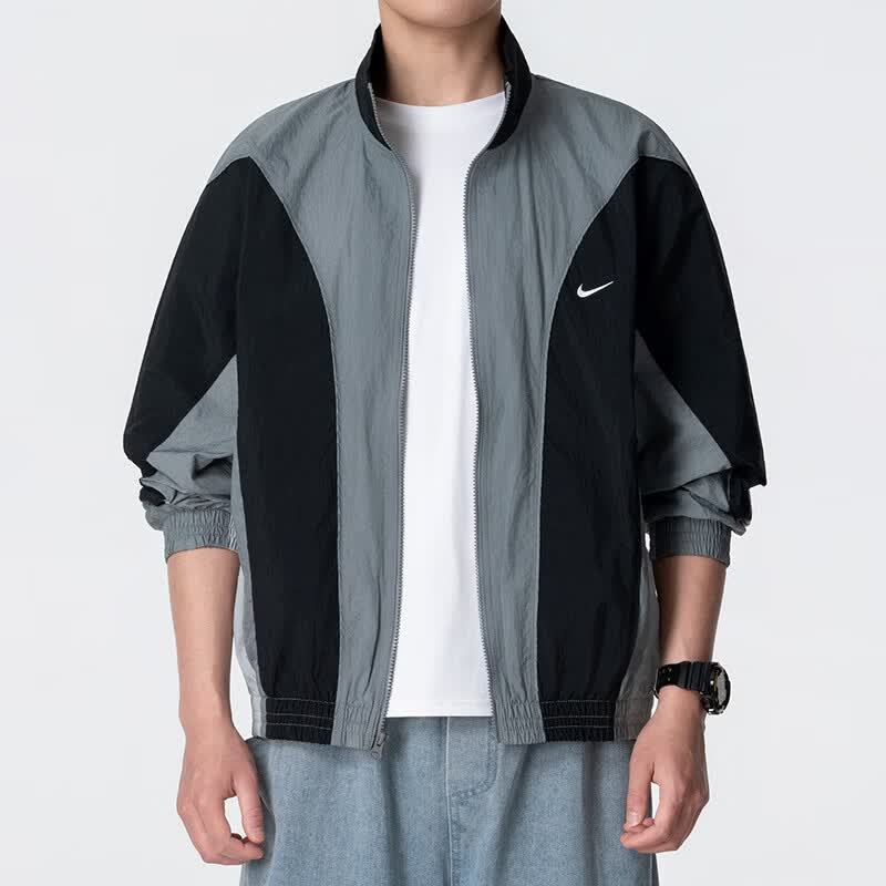 Nike耐克2026年新款男外套2026秋季新款运动拼色立领夹克宽松休闲