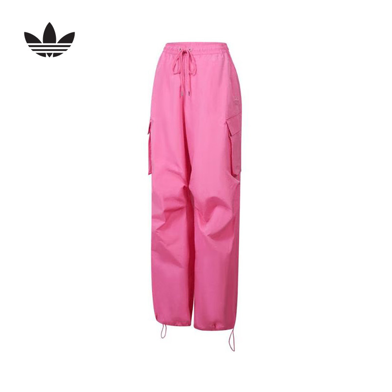 adidas阿迪达斯三叶草梭织工装裤女夏款速干透气伞兵裤长裤JD1126