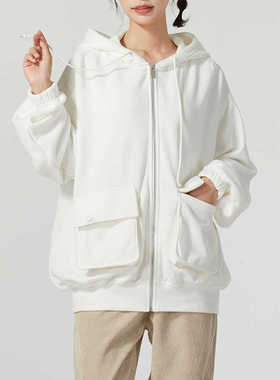 NIKE耐克女装白色外套正品新款运动服跑步休闲连帽夹克FV7516-133