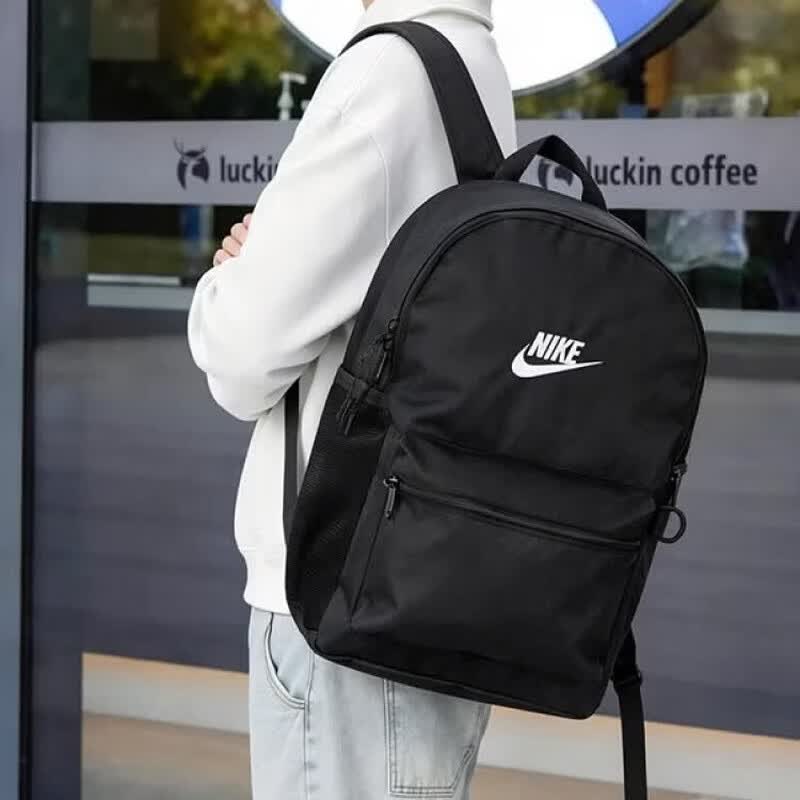 Nike耐克男女通用黑色双肩包Heritage复古运动揹包日揹包潮流