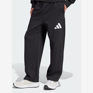 adidas阿迪达斯冬季新款运动休闲宽松直筒加绒男针织长裤 JF3567