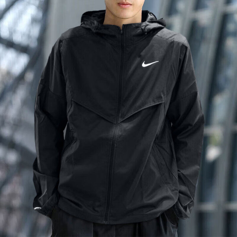 Nike耐克正品连帽防风衣男速干薄款外套跑步训练运动服透气休闲装