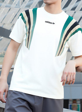阿迪达斯三叶草男装2026春季新款SS TEE M 宽松运动短袖T恤KW2016