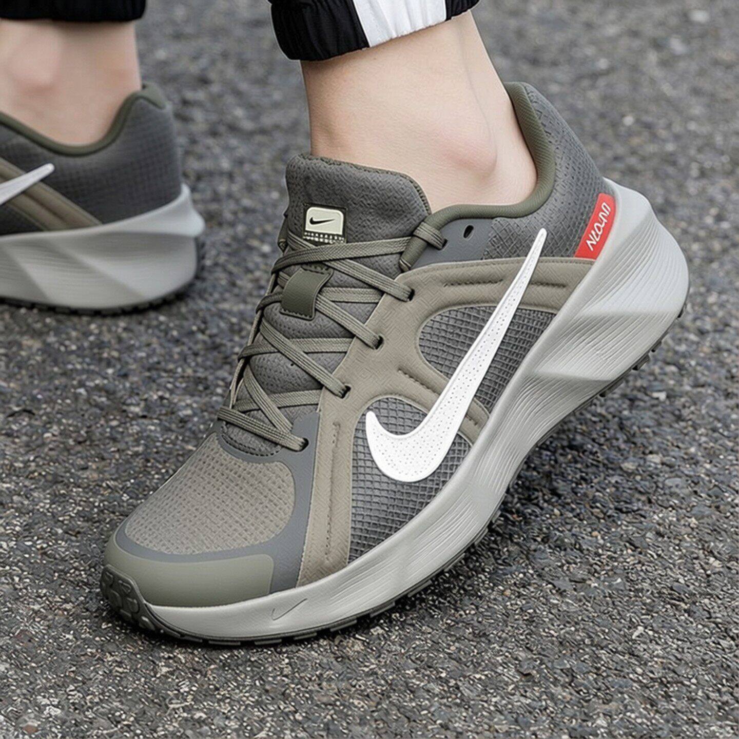 Nike耐克男鞋厚底运动鞋正品缓震透气跑步鞋健身绿色训练鞋休闲鞋