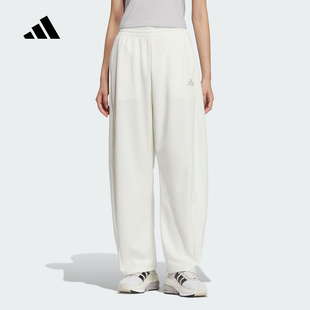 阿迪达斯2025春夏新款女针织长裤运动休闲辣妹香蕉裤直筒裤JZ1583