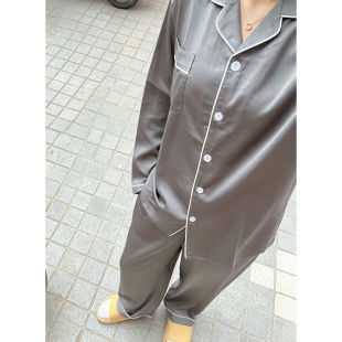 外贸新品加拿大进口80支竹纤维缎纹家居服成人套件夏天舒爽不沾身