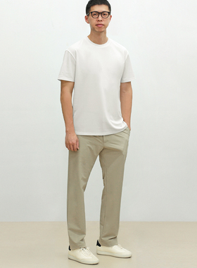 PHEATHER斐德 纸纱凉感挺阔防透圆领短袖T恤