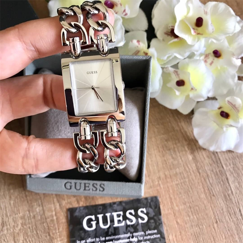 正品guess盖斯方形腕表女 时尚个性手链石英女士休闲手表U1117L1