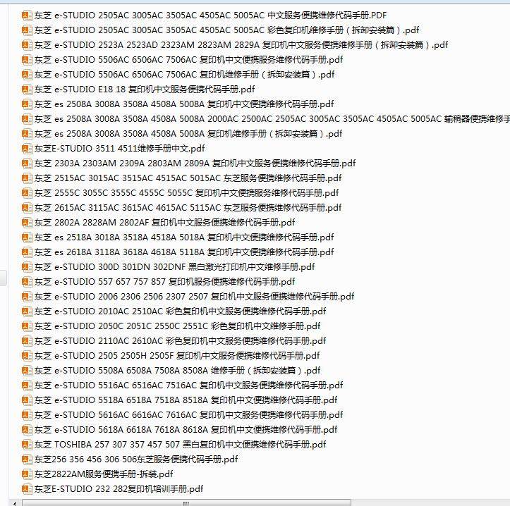 东芝打印机复印机维修手册合集（82本）